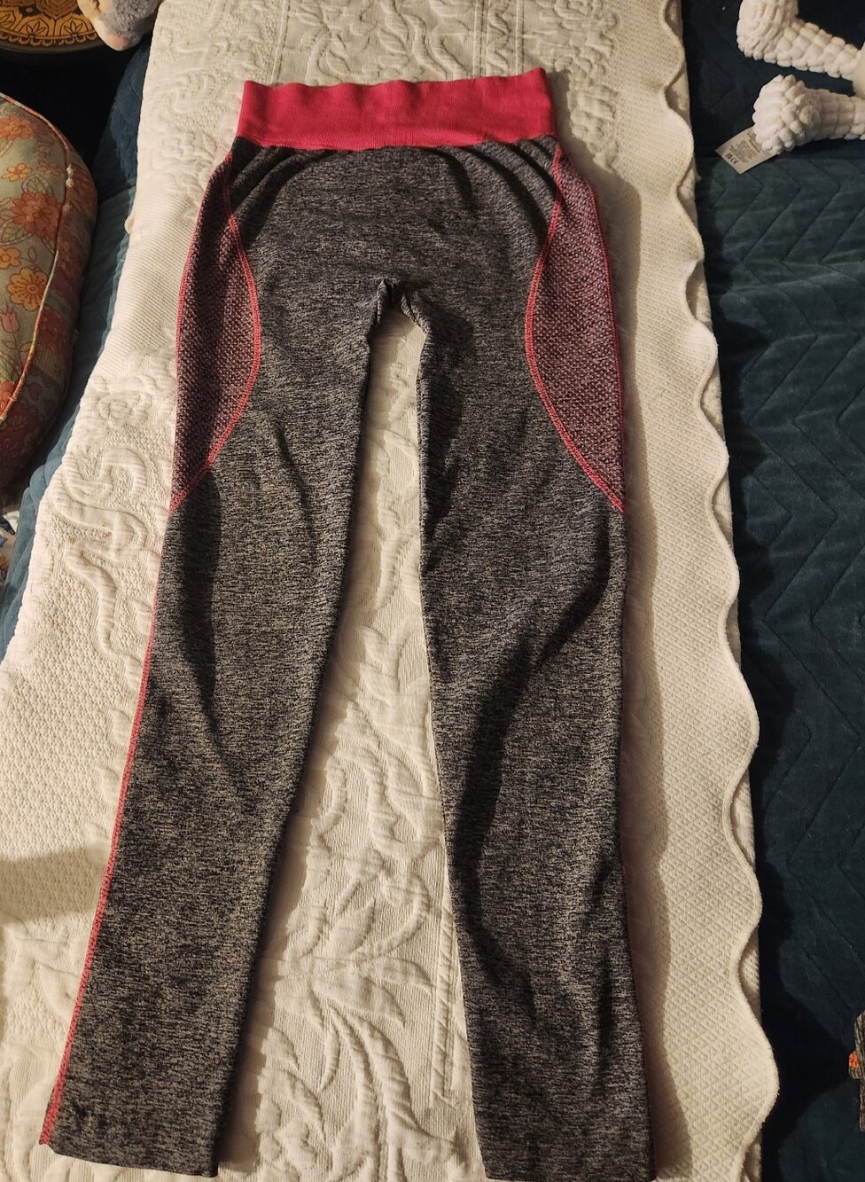 women's Grey Active Leggings with Pink Accents size G (L)/M